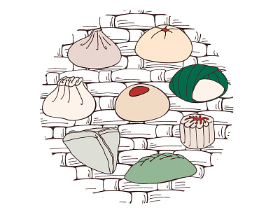 Dim sum china dimsum food illustration vector