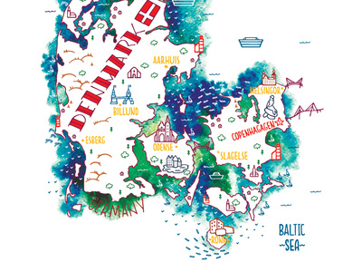Denmark (cropped) denmark design illustration map vector watercolor