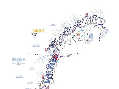 Part of Norway design illustration map norway vector watercolor