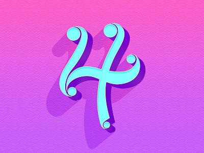 36 days of type – number 4 36daysoftype custom type lettering number4 typography vector