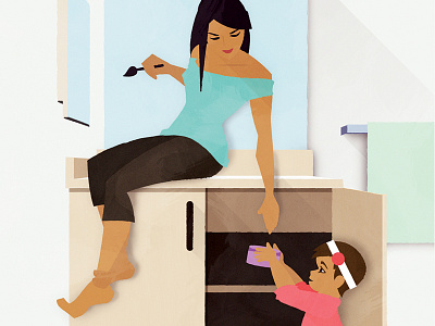 Helping Mom Get Ready illustration