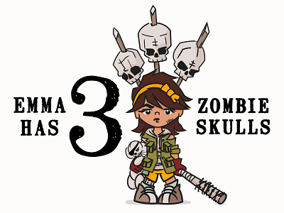 Emma Zombie Killer children book illustration illustration