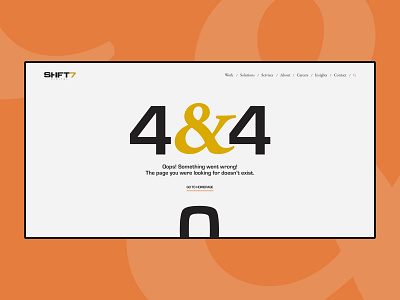 Shift7 Digital - 404 page 404 404page clean creative design digital dribbble interface minimal minimalism redesign typography ui uiux ux web design webdesign website