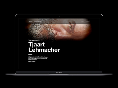 Personal website black portfolio tjaart lehmacher website wip