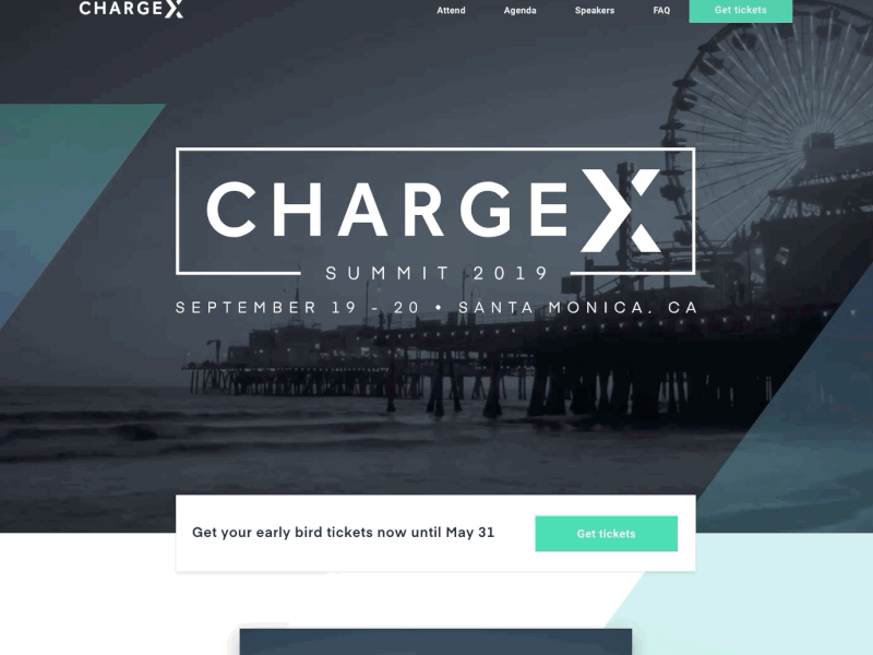 ChargeX Summit Site branding california chargex conference event event logo logo recharge santa monica sketch sketch app subscription subscription box web web design