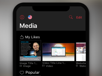 Brightools - Media assets dark theme ios media