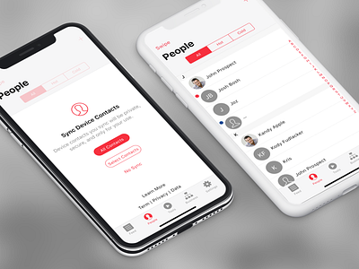 People cold contacts hot swipe sync