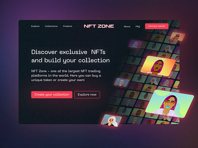 NFT marketplace hero section