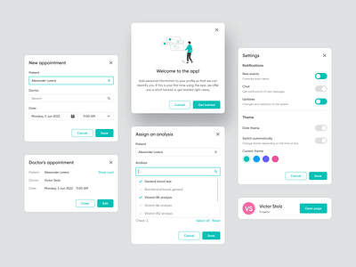 Modal windows user interface