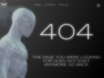 Westworld 404 page 3d 404 404 page app branding card dc design figma freelance games graphic design hbo logo motion graphics ui ux westworld