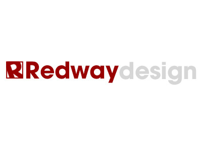 Redway design logo / brand gray itc avant garde logo red sans serif