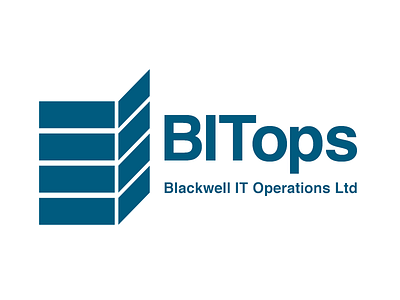 BITops Logo blue branding flat flat design identity infrastructure it logo technology