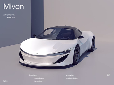 Mivon Automotive E-Sportscar Product and UI/UX Concept animation automotive branding car concept design interaction interface product design render