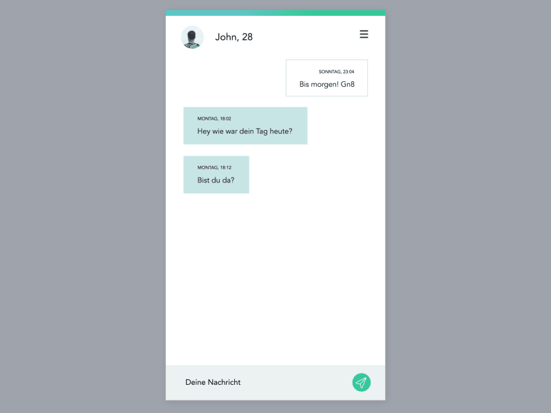 UI Prototype for a Messenger/Dating App