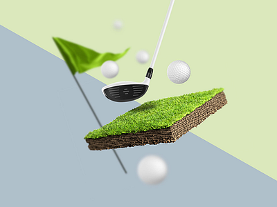 3D Golf Composing (Zero Gravity Style) 3d arts composing design golf ui ux zero gravity