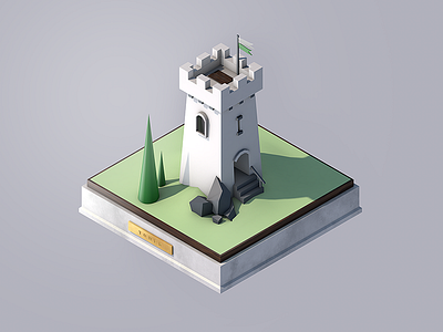 Isometric Watchtower 3D Model 3d building cinema 4d design fortress illustration isometric medieval miniature world tower