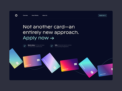 Card - Landing page app card colors credit card landing page product typography web