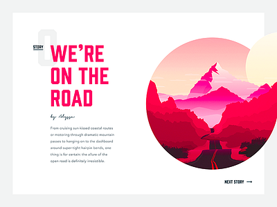 Story illustration travel typography web web design website
