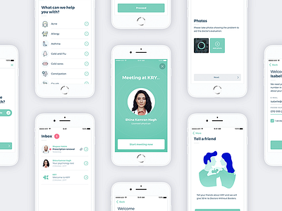 KRY - Meet a doctor online app app design doctor ios kry mobile startup ui ux