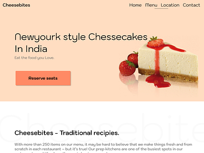 Cheesecake website landing page dailyui dailyui004 design graphic design guidence needmentor ui ux uxdesigning