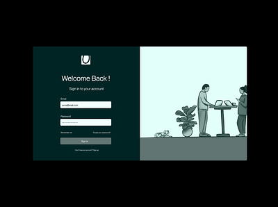 Future of work - Sign In page illustration webapp webdesign