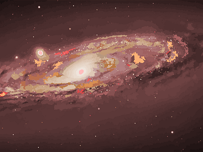 Galáxia Vermelha (Red Galaxy) graphic design illustration vector