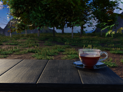 Cup of Tea 3D 3d 3d design 3d environment 3d graphics 3d model 3d scenery 3d wallpaper design digital art scenery