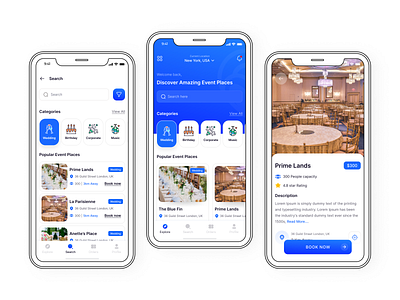 #4 Event Place Booking application application design booking clean design event event booking event place mobile morden tranding travel ui ux