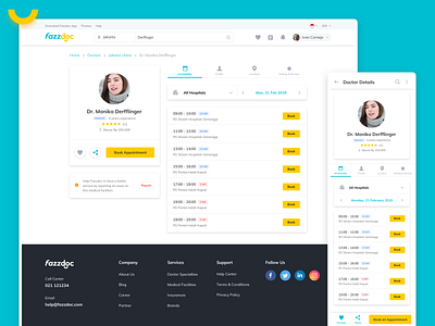 Doctor Details for Fazzdoc appointment availability booking clean doctor fazzdoc profile responsive responsive design schedule ui ux webdesign