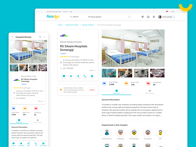 Hospital Details for Fazzdoc amenities bed clean department doctor fazzdoc hospital responsive room ui ux webdesign