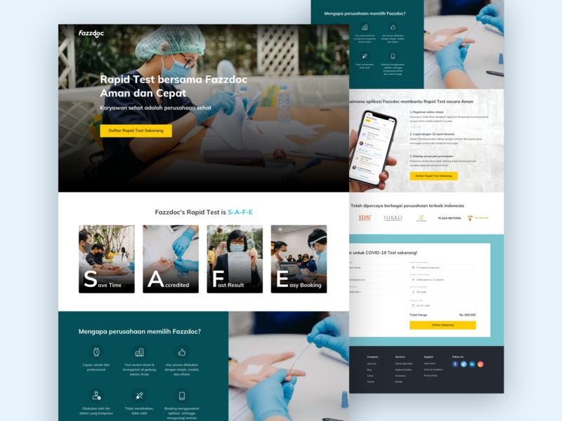 Landing Page for Covid Rapid Test covid 19 covid 19 covid19 landing page medical ui ux web design