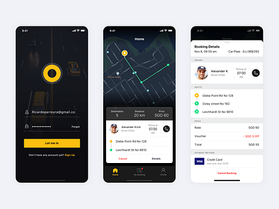 Valet Taxi App booking ios journey map taxi transportation travel ui ux valet