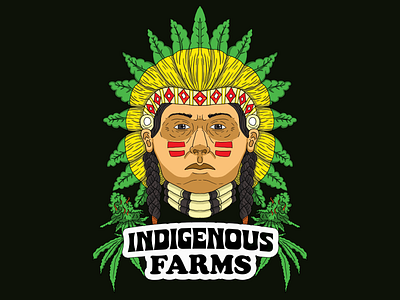 Indigenous Farms cannabis branding cannabis design cannabis leaf cannabis logo indian logo logo design native native american weed logo