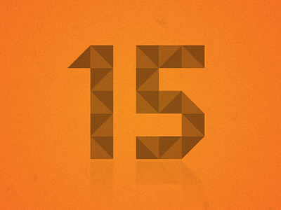 15 15 design geometric numbers orange origami triangle