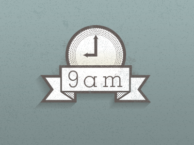 9am 9am banner clock element graphic icon infographic