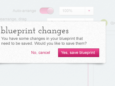 Blueprint Changes design modal sizzlepig ui website