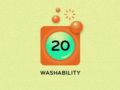 Washability design icon orange rating