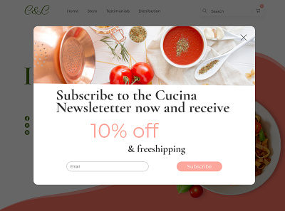 Pop-up for Cucina site pop up uiux desing web design