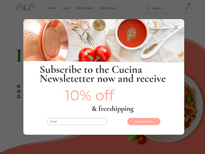 Pop-up for Cucina site