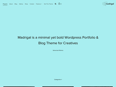 Madrigal minimal wordpress theme portfolio theme wordpress