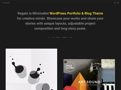 Regain Minimalist WP Theme blog theme minimalist wordpress theme portfolio theme wordpress theme