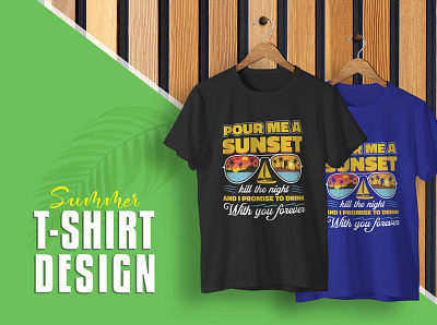 Summer T-shirt Design adobe illustrator design graphic design pod print design shirt template vector