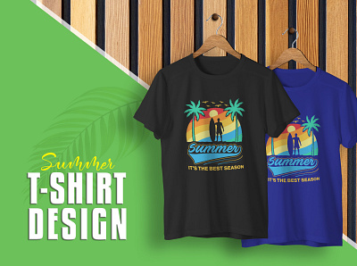 Summer T-shirt Design adobe illustrator design graphic design illustration pod print design shirt template t shirt design vector