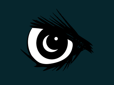 Crow eye-con animal bird brand icon illustration