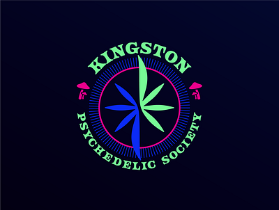 Kingston Psychedelic Society - Blacklight version branding crest psychedelic
