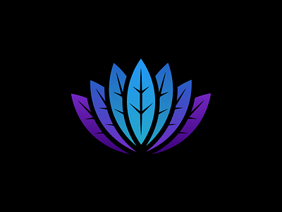 Flower Series - Lotus blues clean design flower gradient icon illustration plant series sharp