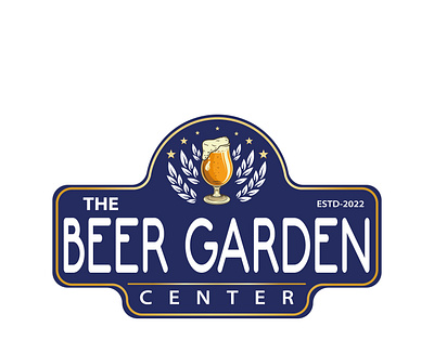 The BEER GARDEN center logo 3d branding graphic design logo
