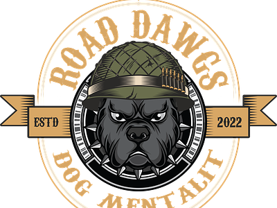Road Dawgs Dog Military Logo