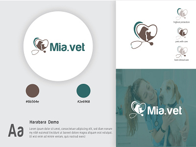 Mia vet and veterinary logo design