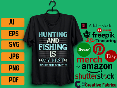 HUNTING AND FISHING IS T`SHIRT DESIGN label